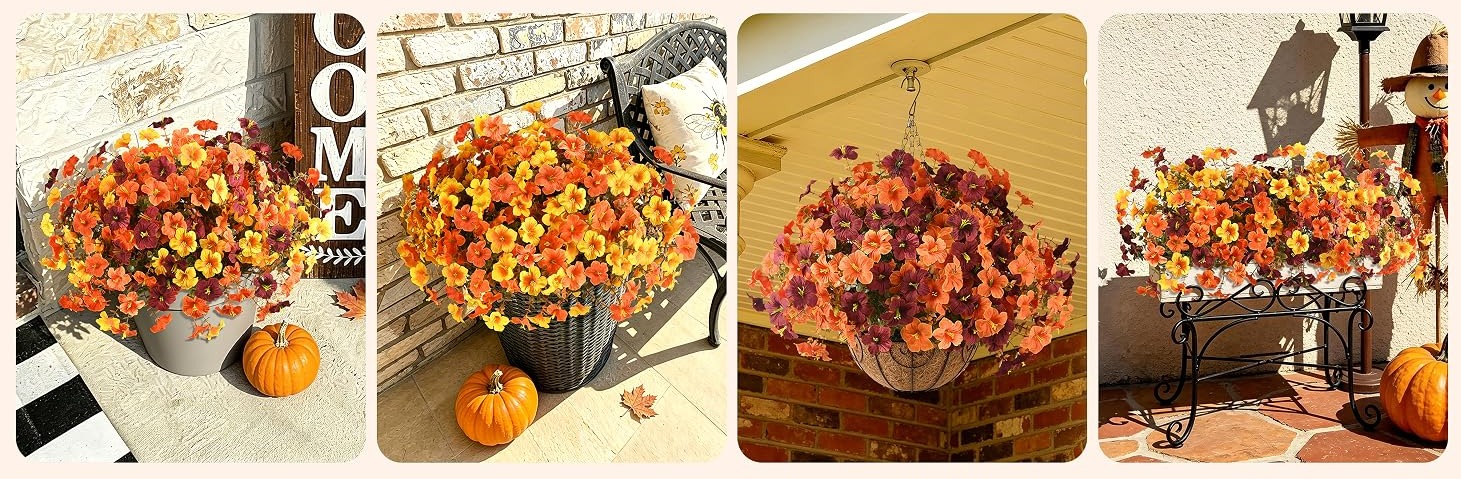 autumn artificial flowers for porch patio yard garden fall decor