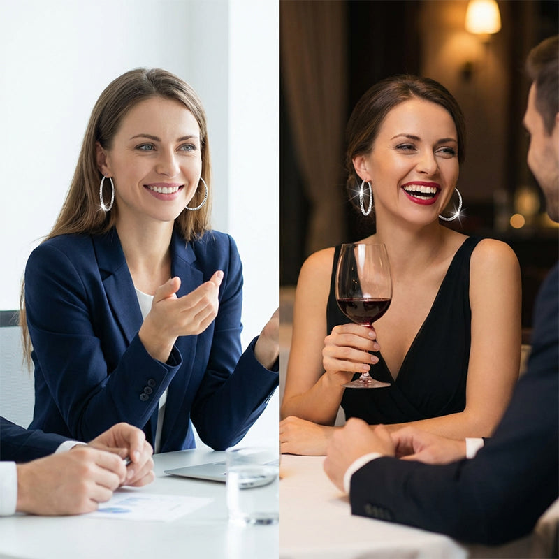 🎉 1 acheté, 1 offert (2 paires) 🎁 Créoles pour femme à facettes diamant – Élégantes et étincelantes 💎