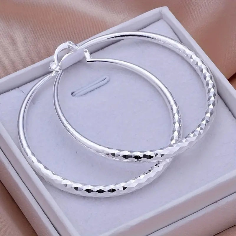 🎉 1 acheté, 1 offert (2 paires) 🎁 Créoles pour femme à facettes diamant – Élégantes et étincelantes 💎