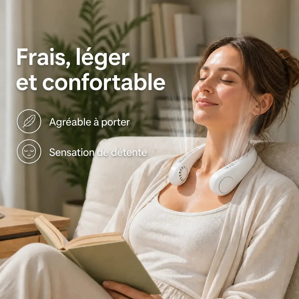  Ventilateur de Cou Rechargeable Portable pour un Refroidissement Instantané !