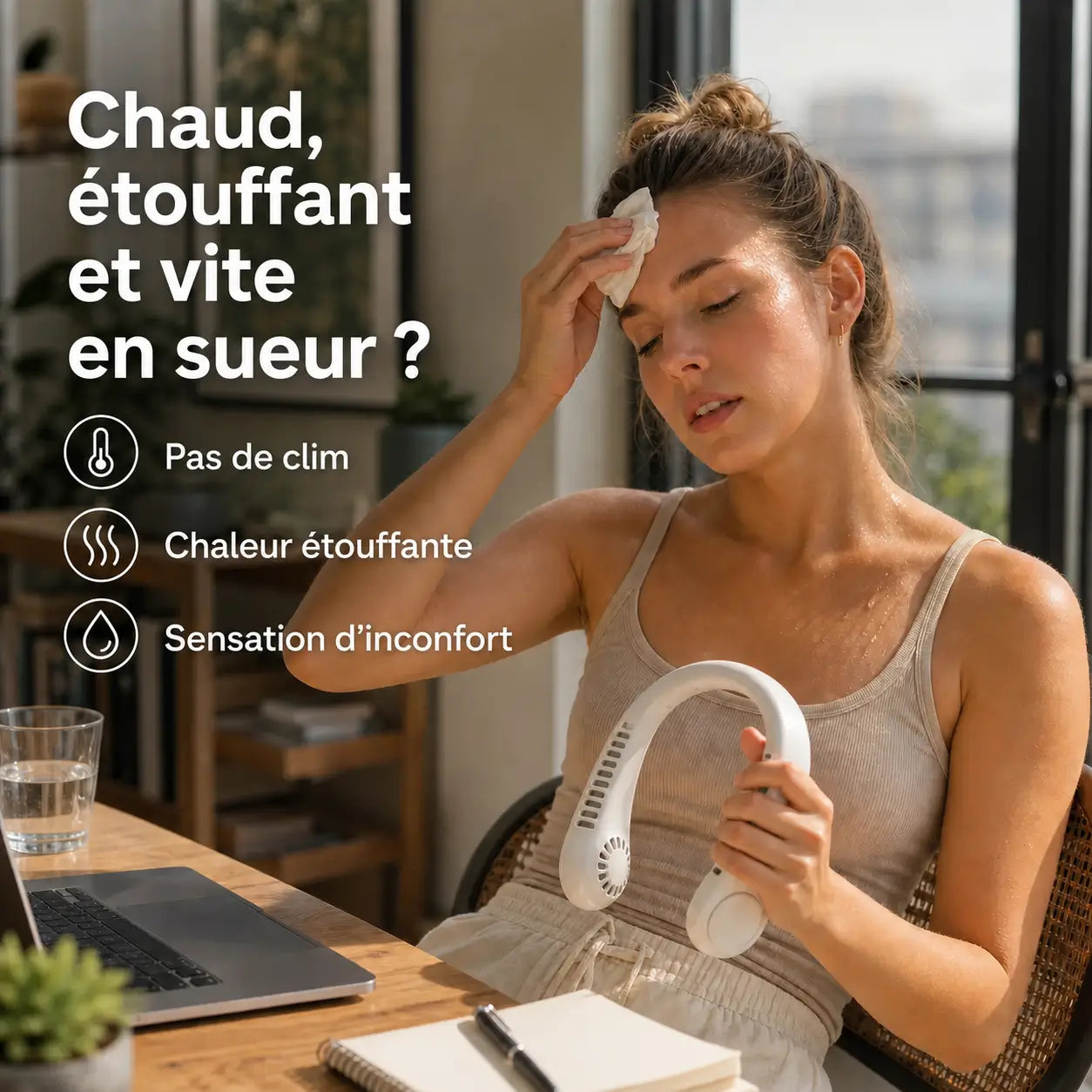  Ventilateur de Cou Rechargeable Portable pour un Refroidissement Instantané !