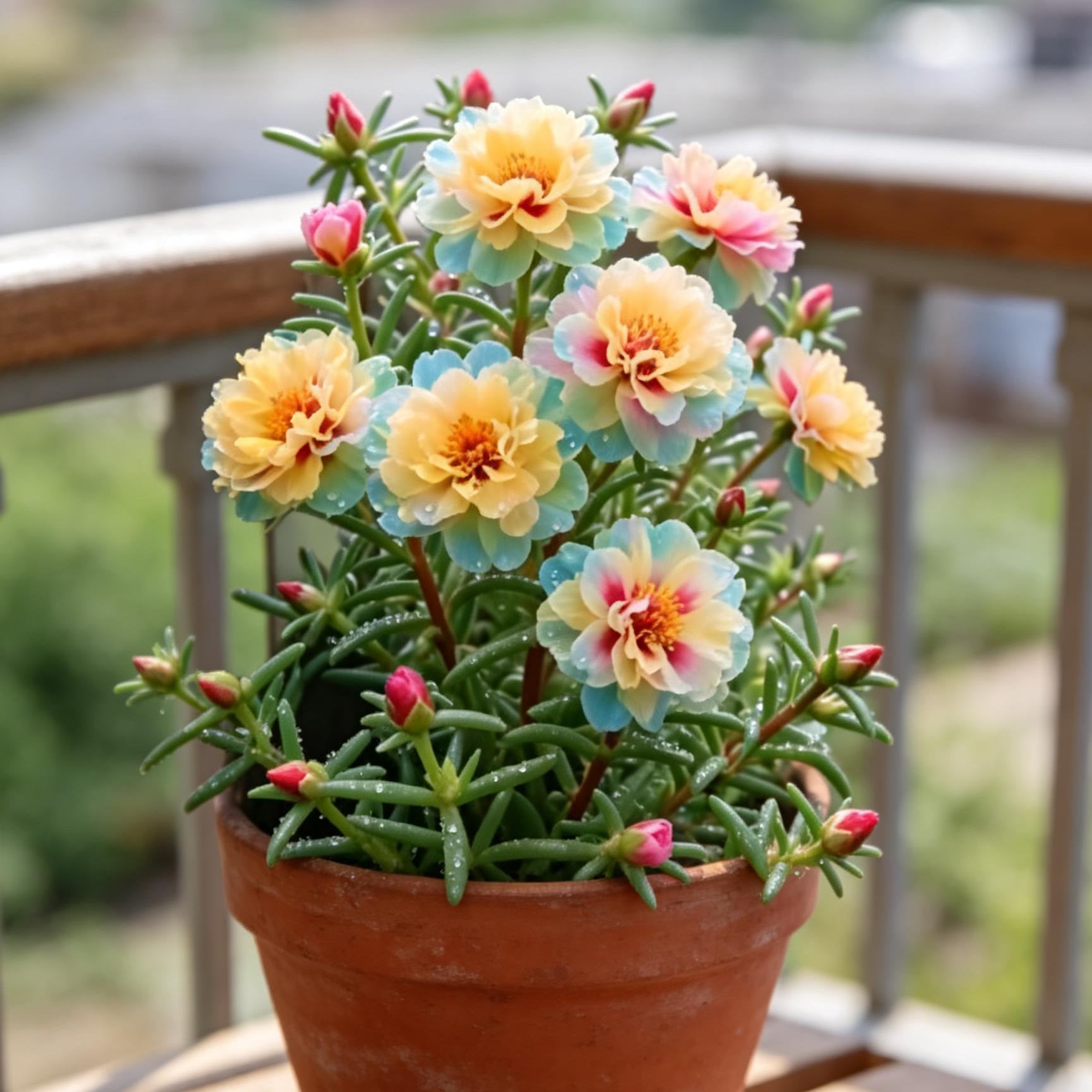 Златна дантелена портулака 🌸✨ Брилянтни двойни цветове за безпроблемно лято