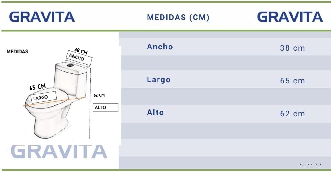 Inodoro de una Pieza para Baño, WC Escusado Color Blanco en Cerámica con Válvula de Carga y Descarga, con Asiento de Cierre Suave.