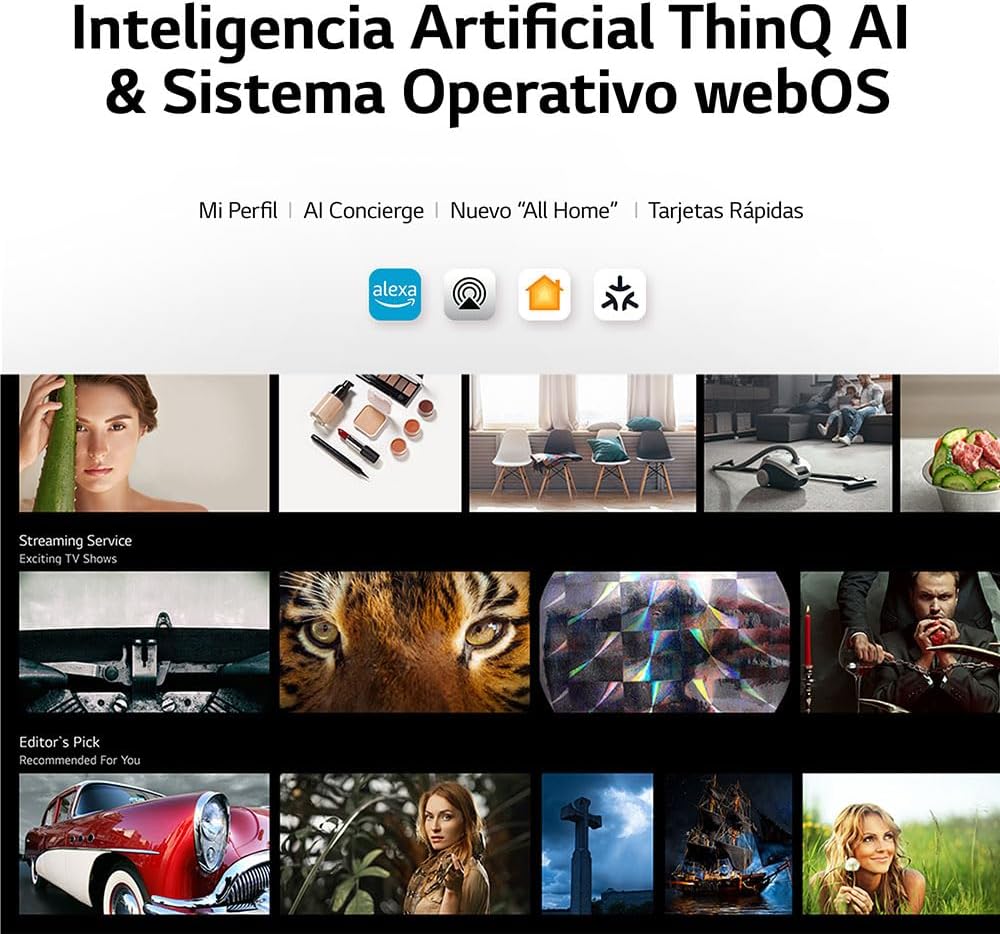 LG Pantalla OLED EVO 55 Pulgadas 4K Smart TV 2024 ThinQ AI OLED55C4PSA