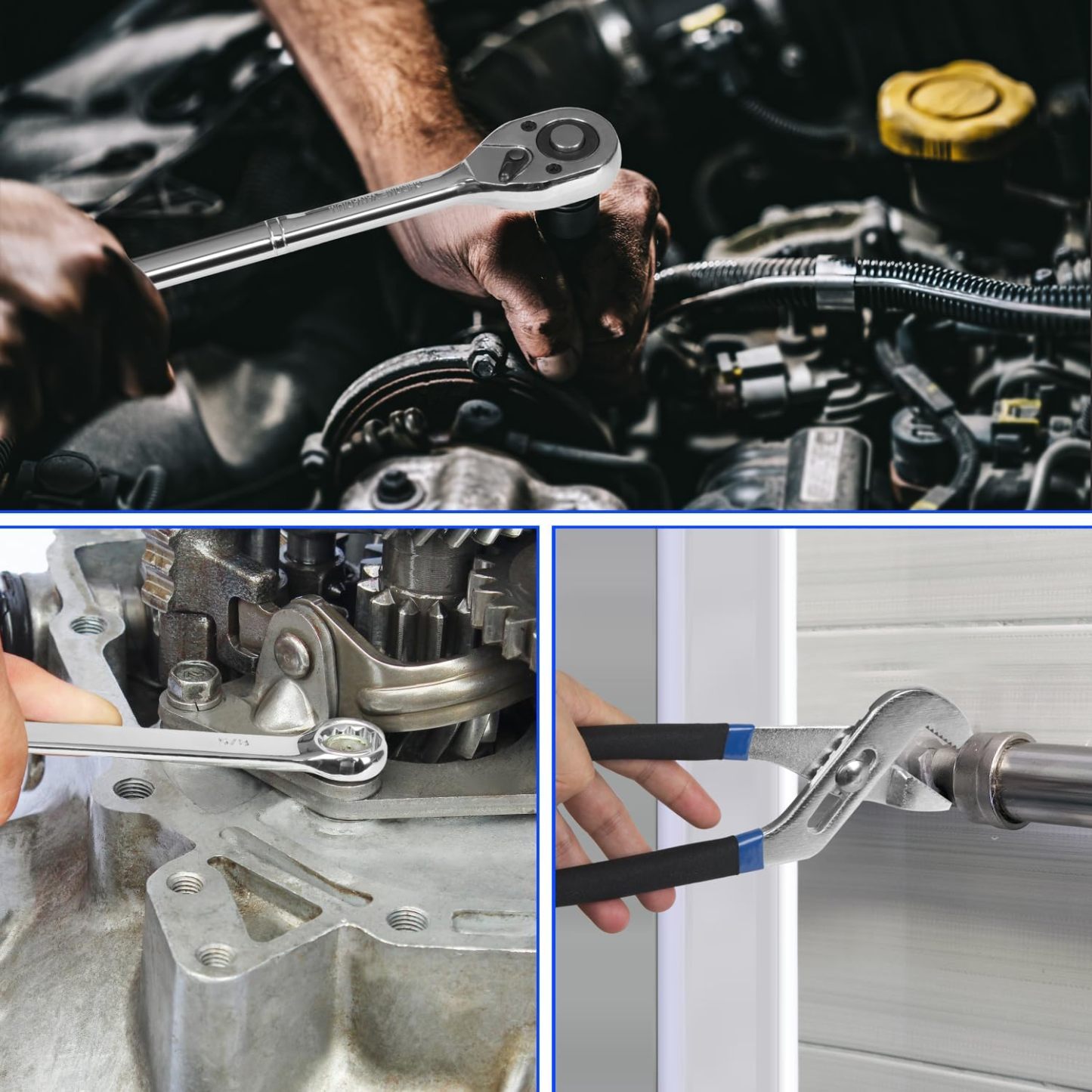 Prostormer - Juego de herramientas mecánicas, 240 piezas, kit universal de herramientas de reparación de automóviles para el hogar con caja de herramientas de aluminio resistente