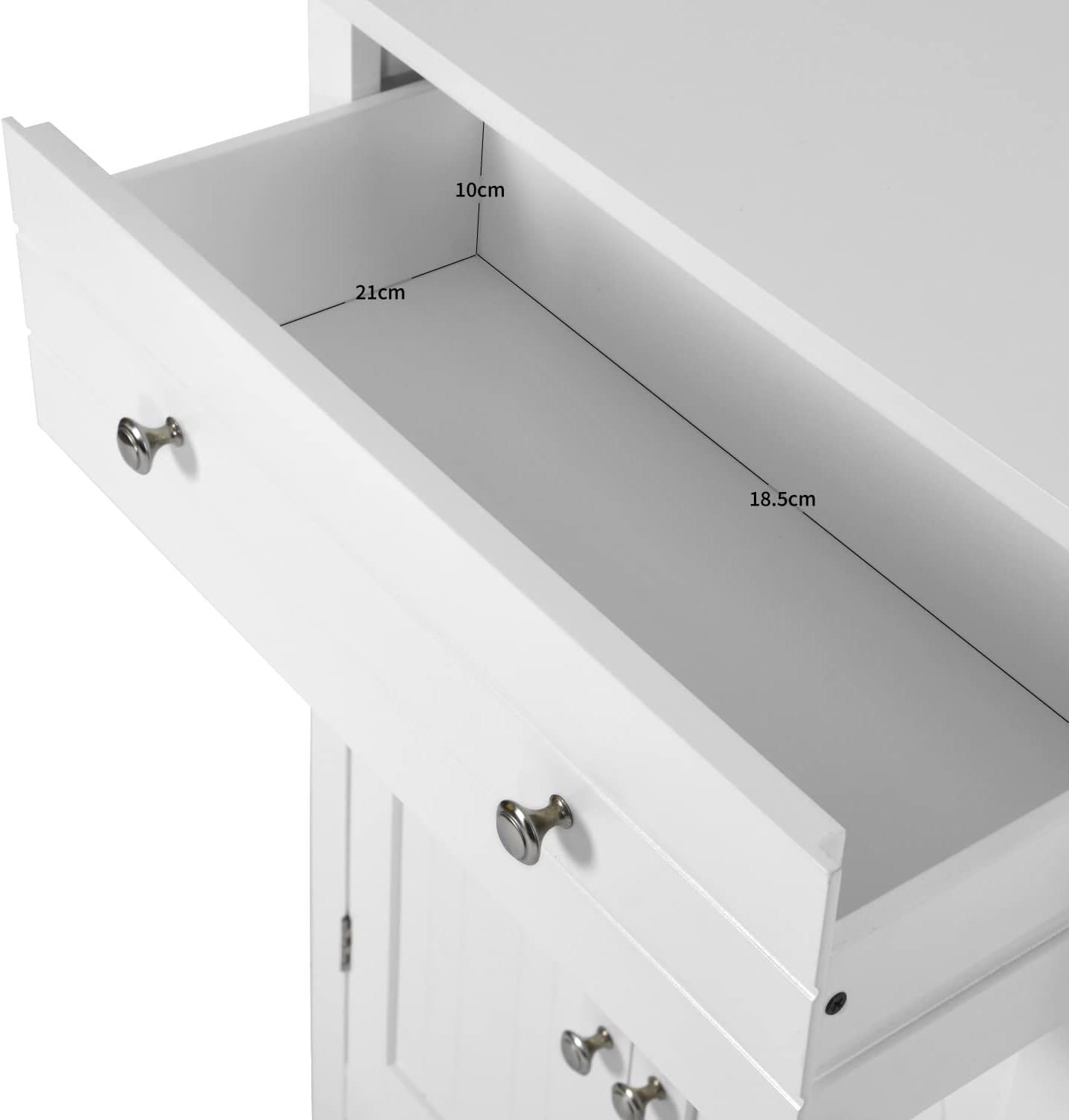 Gabinete de Almacenamiento para Piso de Baño con Puerta Doble, Estante Ajustable, para Baño, Sala de Estar, Cocina, Estilo Nórdico Escandinavo, Fácil Montaje