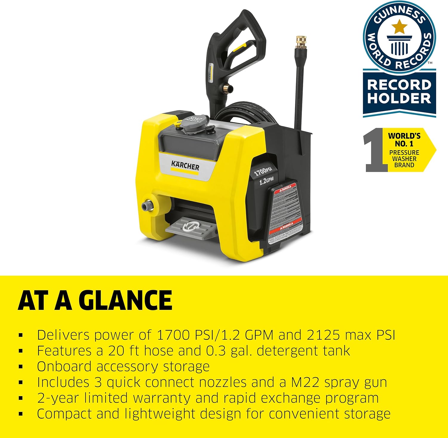 Karcher - Máquina limpiadora eléctrica a presión, K1700 Cubo, Amarillo
