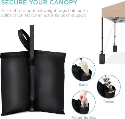 Best Choice Products - Toldo de armado fácil de 1 persona con un botón, tienda portátil e instantánea, funda, 3 x 3 metros, 4 bolsas de peso, color azul