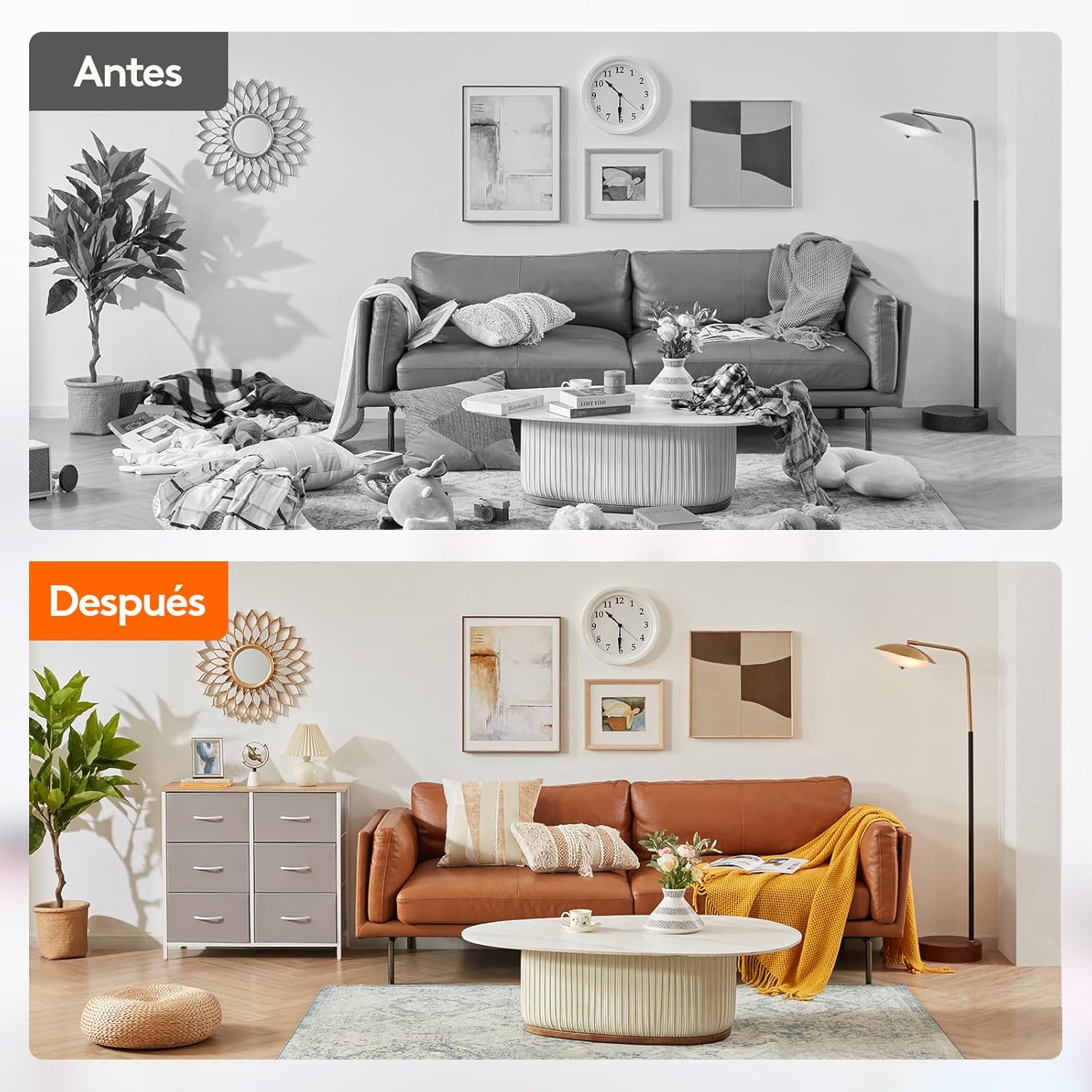 Lifewit Cómoda para Dormitorio, Cómoda de 6 Cajones de Tela, Módulo de Almacenaje para Armario, Salón, Pasillo, Dormitorio, Oficina, Estructura de Acero y Tablero de Madera, Gris Claro