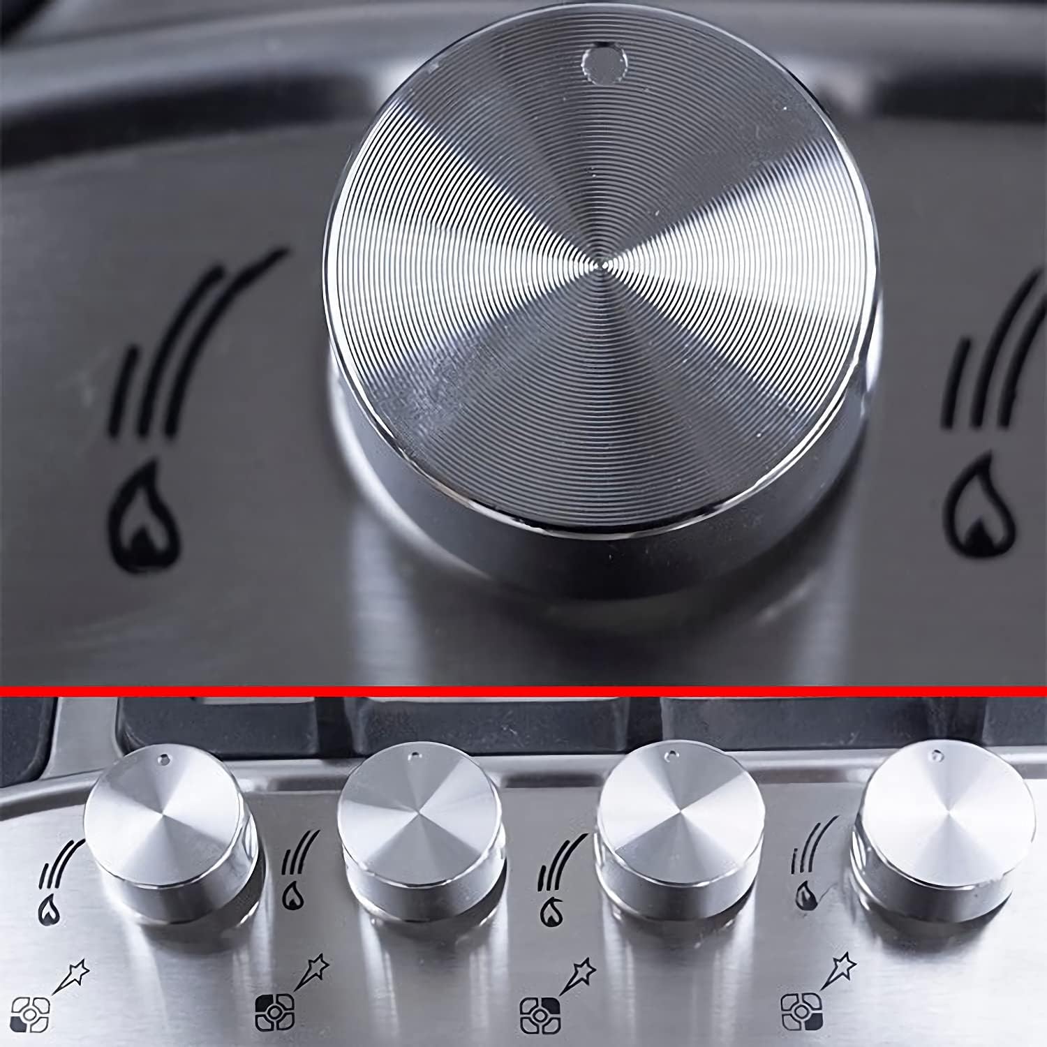 Just Home - Gutstark Parrilla de Gas Empotrable (Natural o LP) Parrilla 4 Quemadores Acero Inoxidable Parrilla para Cocina Encendido Electronico Medidas (59x45x9cm) Estufa Empotrable 4 Quemadores