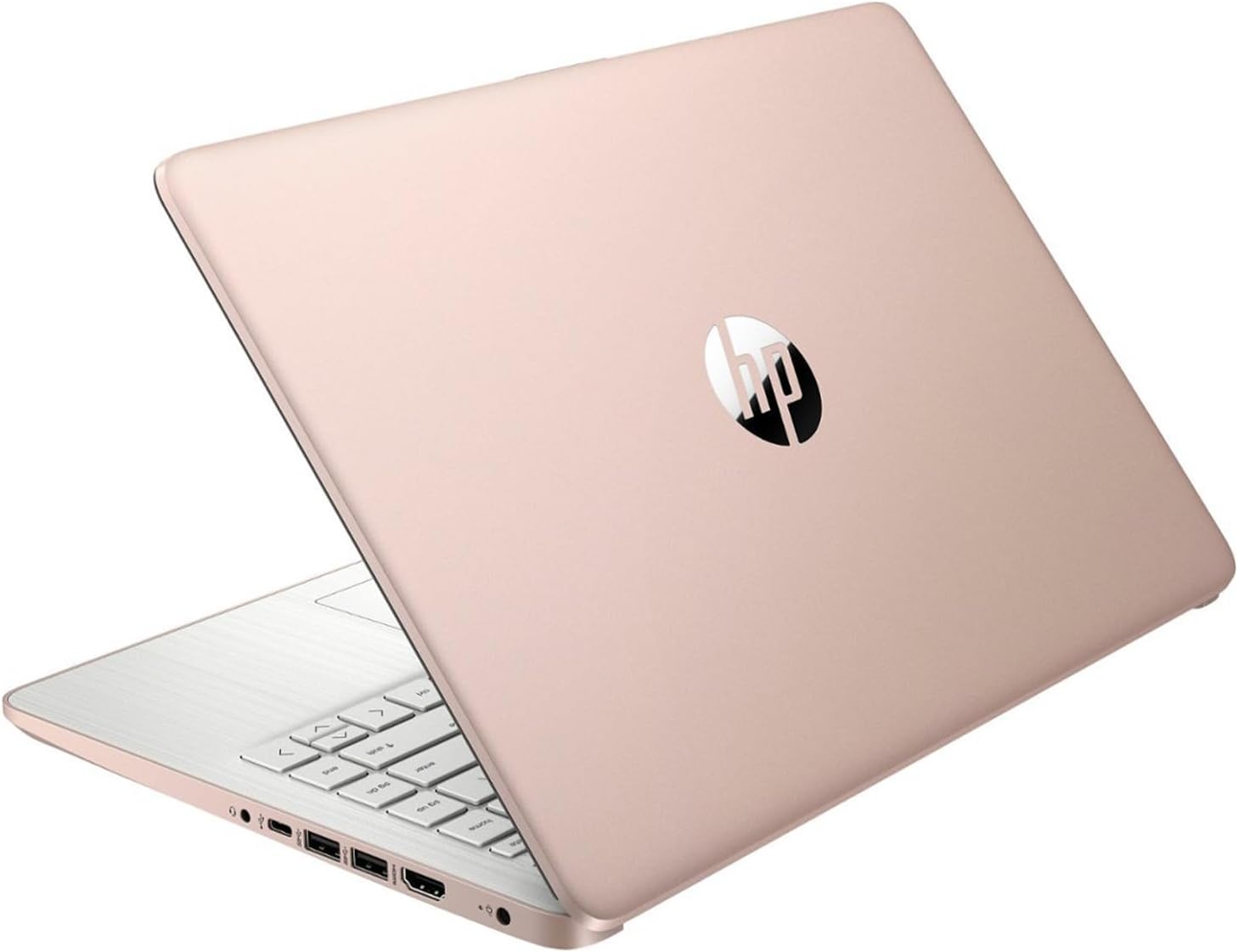 HP - Laptop (incluye 1 año Microsoft 365), pantalla HD de 14 pulgadas, 16 GB de RAM, 64 GB eMMC, Intel Quad-Core N4120, estudiantes y negocios, cámara web, HDMI, Wi-Fi, RJ-45, Windows 11 Home, rosa