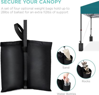 Best Choice Products - Toldo de armado fácil de 1 persona con un botón, tienda portátil e instantánea, funda, 3 x 3 metros, 4 bolsas de peso, color azul