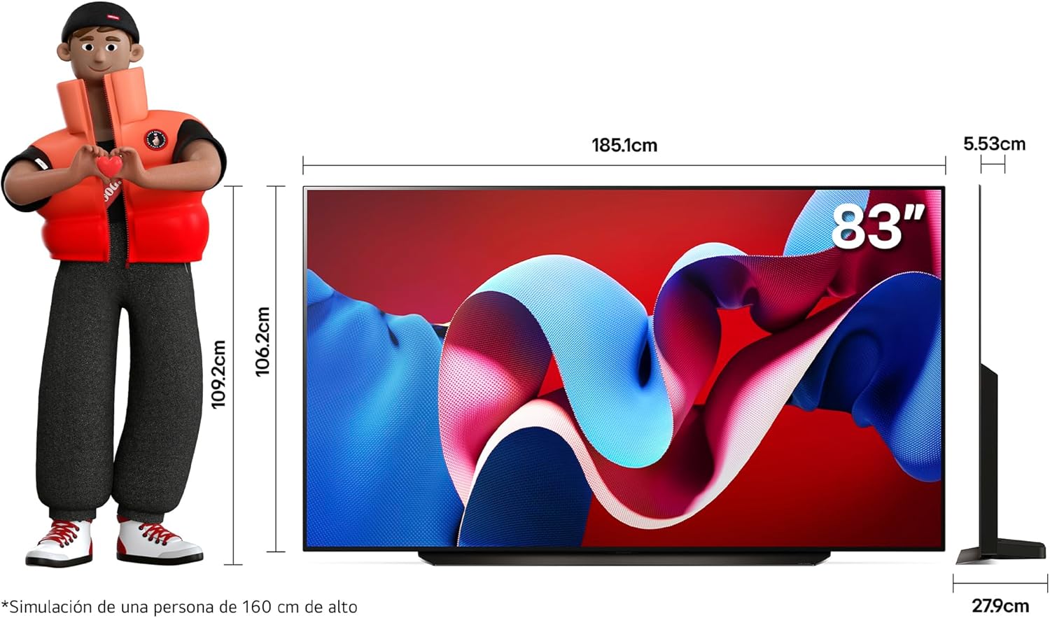 LG Pantalla OLED EVO 55 Pulgadas 4K Smart TV 2024 ThinQ AI OLED55C4PSA