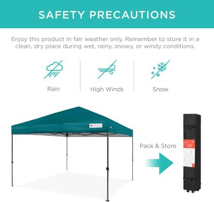 Best Choice Products - Toldo de armado fácil de 1 persona con un botón, tienda portátil e instantánea, funda, 3 x 3 metros, 4 bolsas de peso, color azul