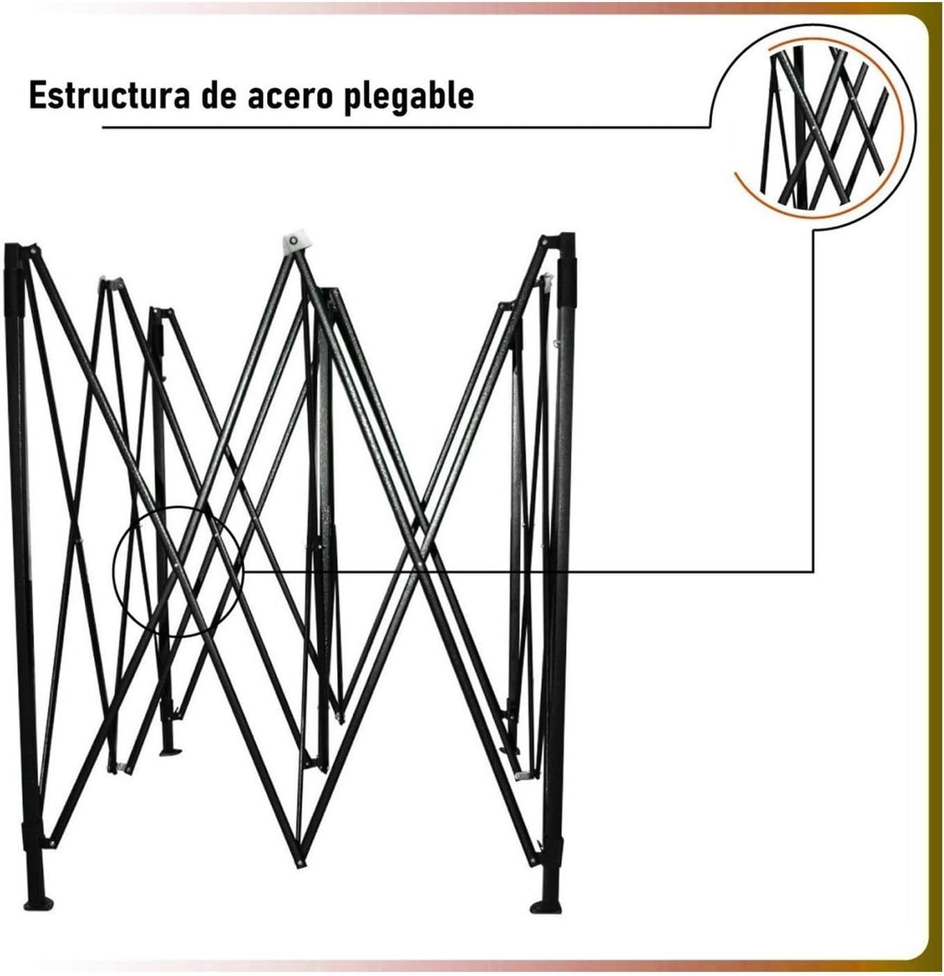 RACK & PACK Carpa 3x3 para Exteriores Lona Jardin Toldo Retractil Estructura de Acero Plegable 3 Ajustes de Altura Impermeabilidad 600D Premium Campismo Facil Armado Fiesta Reunión (Verde)