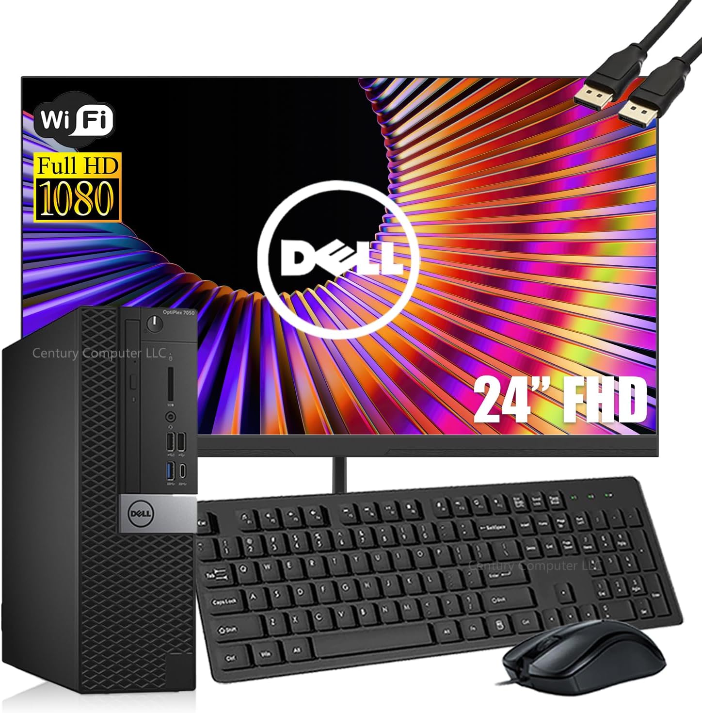 Dell OptiPlex 7050 SFF Computadora de computadora con Monitor Full HD de 24 Pulgadas, Juego de PC de 6ª generación Quad Core i7-6700, 16 GB de RAM, 512 GB SSD, Teclado y Mouse, WiFi, Windows 10 Pro