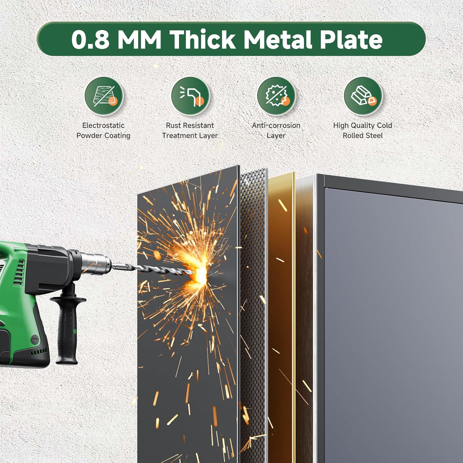 Letaya - Armarios de almacenamiento de metal, 72 pulgadas, clóset de acero con puerta de bloqueo para oficina, hogar, escuela, gimnasio, departamento de bomberos, hotel (color de grano de madera)