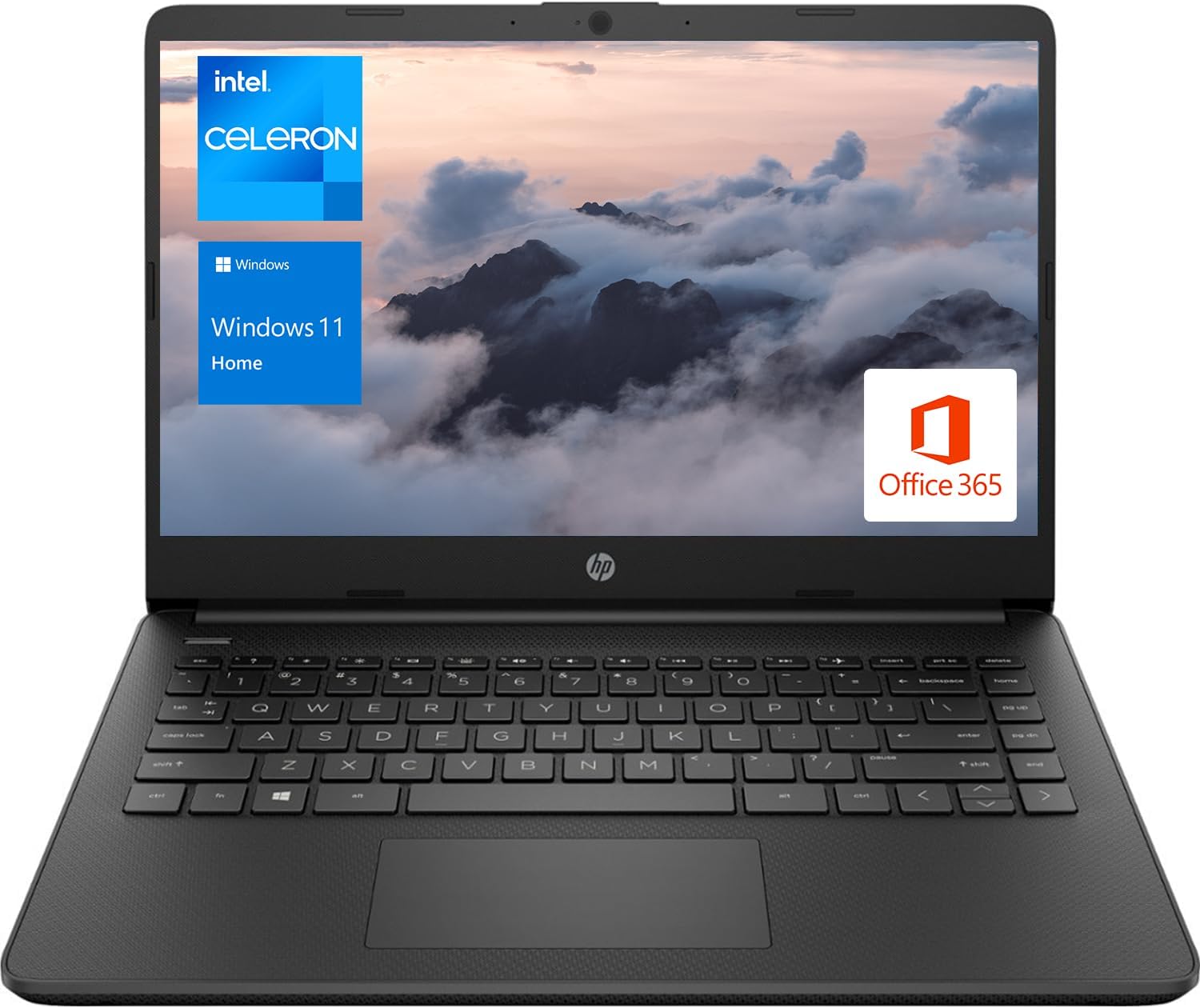 HP - Laptop (incluye 1 año Microsoft 365), pantalla HD de 14 pulgadas, 16 GB de RAM, 64 GB eMMC, Intel Quad-Core N4120, estudiantes y negocios, cámara web, HDMI, Wi-Fi, RJ-45, Windows 11 Home, rosa