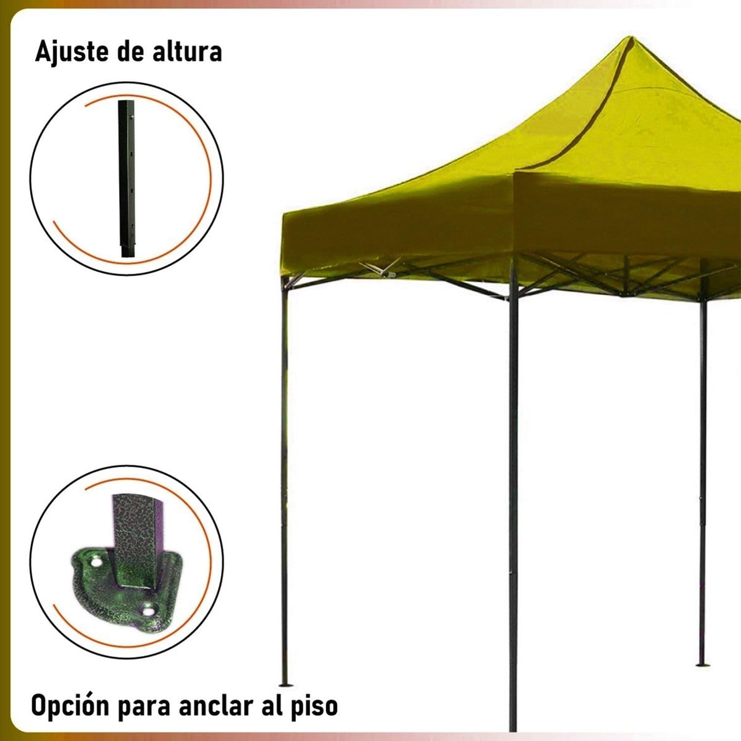 RACK & PACK Carpa 3x3 para Exteriores Lona Jardin Toldo Retractil Estructura de Acero Plegable 3 Ajustes de Altura Impermeabilidad 600D Premium Campismo Facil Armado Fiesta Reunión (Verde)