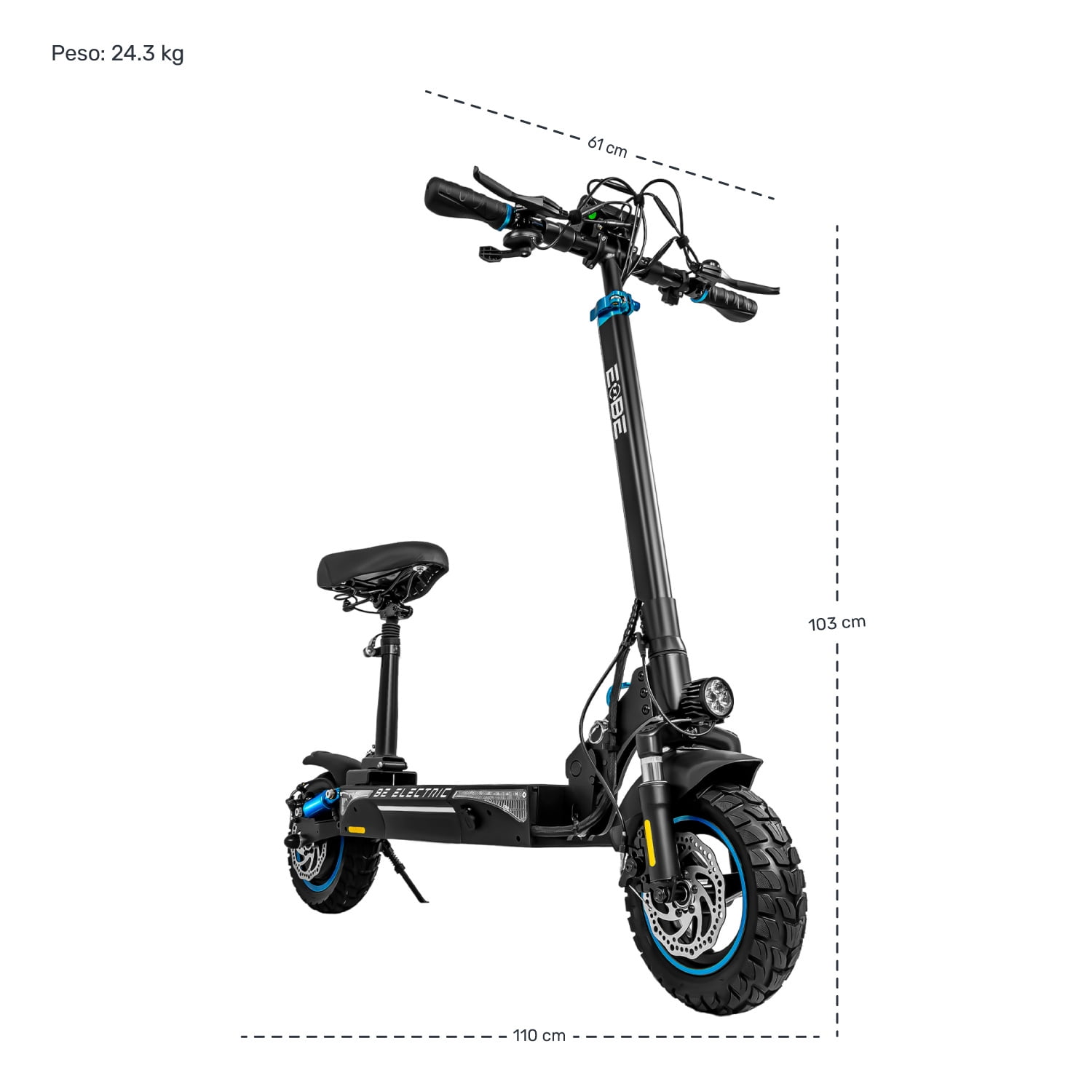 Scooter Electrico Plegable E-be Bx45 Monopatin 45km 1000w