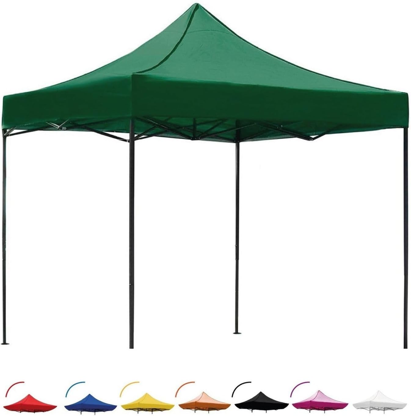 RACK & PACK Carpa 3x3 para Exteriores Lona Jardin Toldo Retractil Estructura de Acero Plegable 3 Ajustes de Altura Impermeabilidad 600D Premium Campismo Facil Armado Fiesta Reunión (Verde)