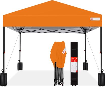 Best Choice Products - Toldo de armado fácil de 1 persona con un botón, tienda portátil e instantánea, funda, 3 x 3 metros, 4 bolsas de peso, color azul