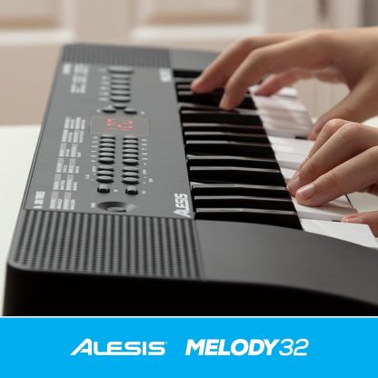 Alesis Melody 61 - Piano eléctrico con 61 teclas, Teclado Musical con altavoces, audífonos, micrófono, soporte para piano, atril y taburete
