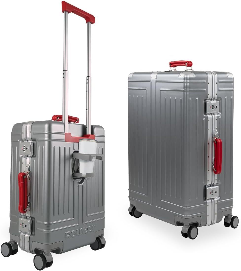 Set de 2 Maletas Premium 20 y 26 Pulgadas Equipaje de mano Con Candado TSA Compartimiento Para Laptop USB Ruedas Giratorias (Rojo)-#17011001901303020502#
