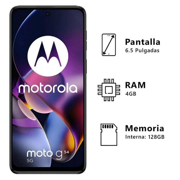 Smartphone Motorola Moto G54 5G 4GB RAM 128GB ROM Negro Desbloqueado.