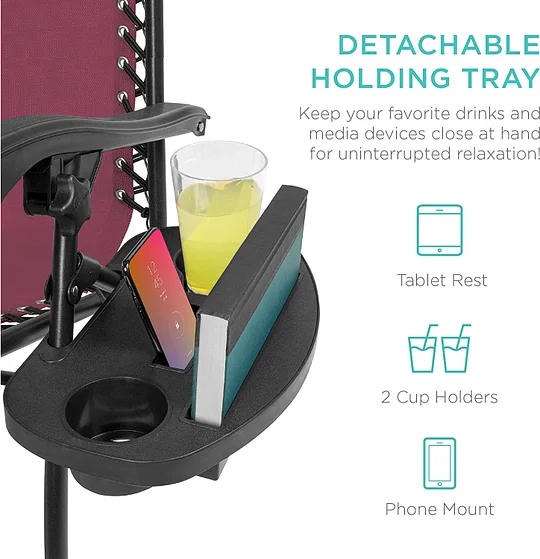 Best Choice Products - Juego de 2 sillones reclinables para patio, piscina con soporte para vasos (color), Azul marino