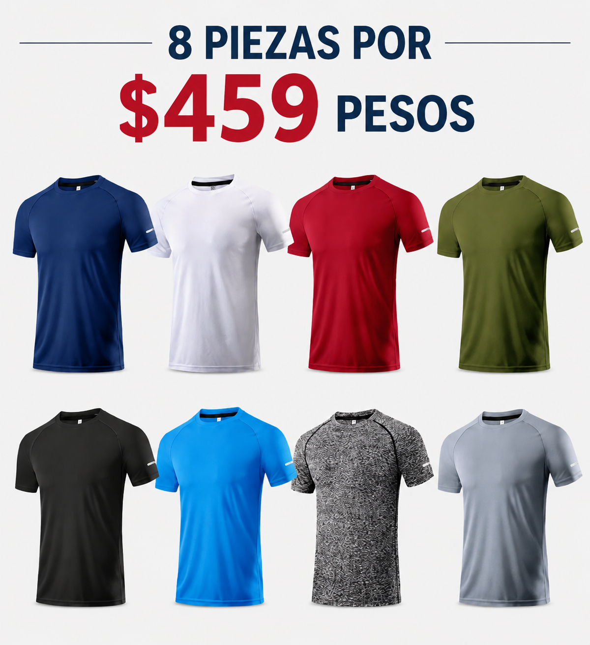 Camiseta Deportiva Reflectante, de Manga Corta, Cuello Redondo, Ligera y Transpirable, Ideal para Actividades al Aire Libre