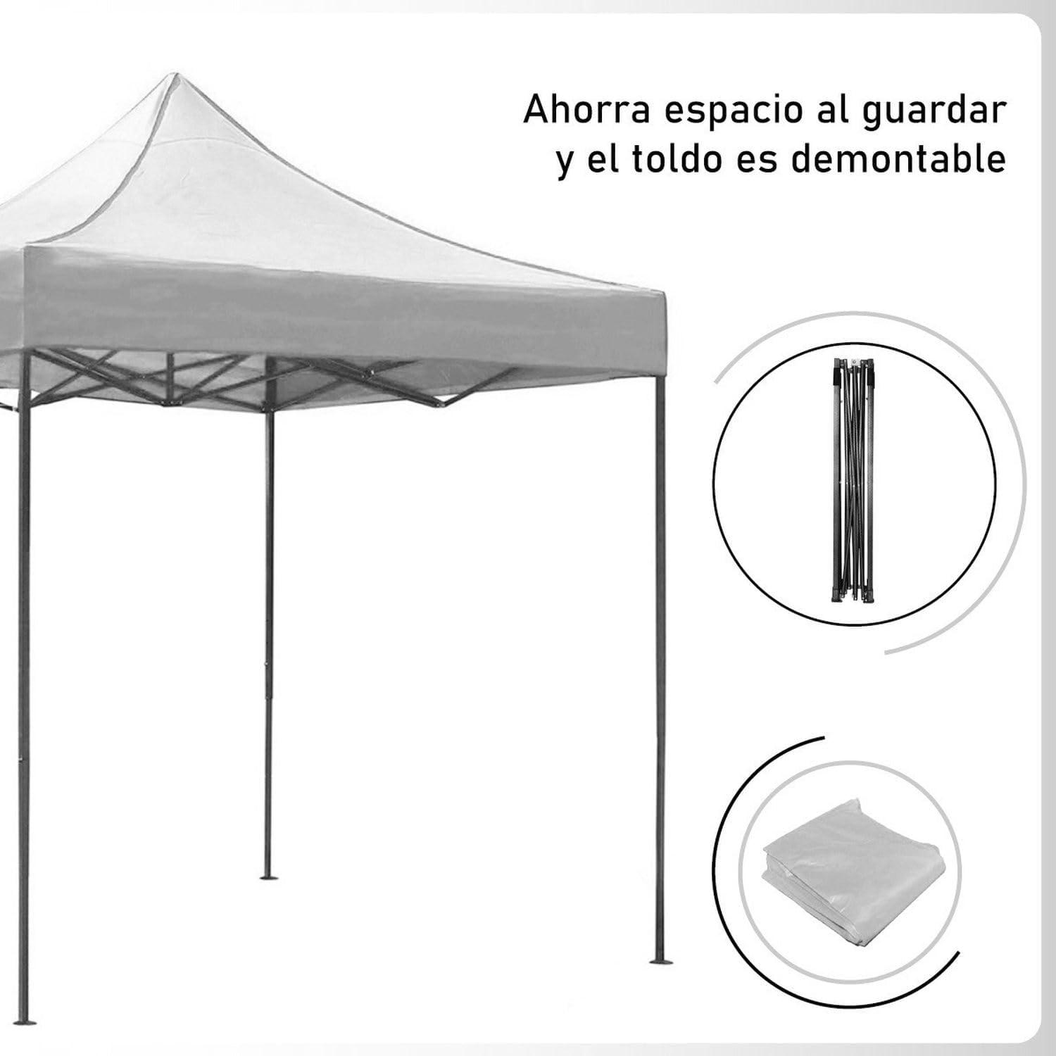 RACK & PACK Carpa 3x3 para Exteriores Lona Jardin Toldo Retractil Estructura de Acero Plegable 3 Ajustes de Altura Impermeabilidad 600D Premium Campismo Facil Armado Fiesta Reunión (Verde)