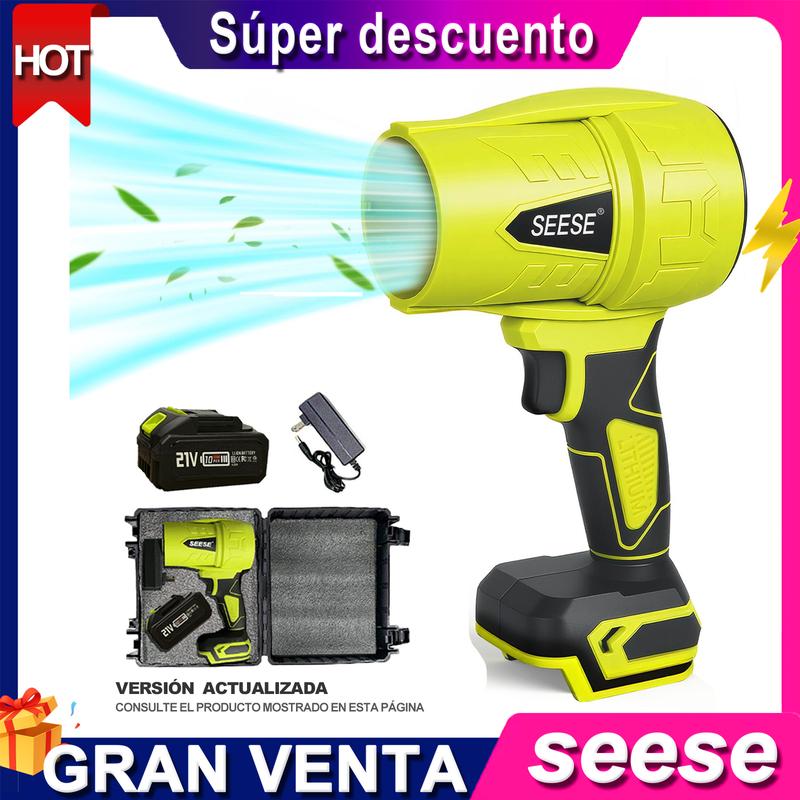 SEESE Soplador Inalámbrico Turbo Jet | Ventilador Turbo de Alta Potencia | Soplador de Nieve de Mano | Motor de Cobre Puro | Para Autos, Hogar, Jardín, Parrilladas y Eliminación de Hojas y Polvo | Regalo Ideal para Festividades