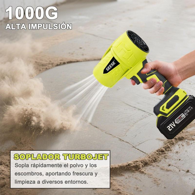 SEESE Soplador Inalámbrico Turbo Jet | Ventilador Turbo de Alta Potencia | Soplador de Nieve de Mano | Motor de Cobre Puro | Para Autos, Hogar, Jardín, Parrilladas y Eliminación de Hojas y Polvo | Regalo Ideal para Festividades