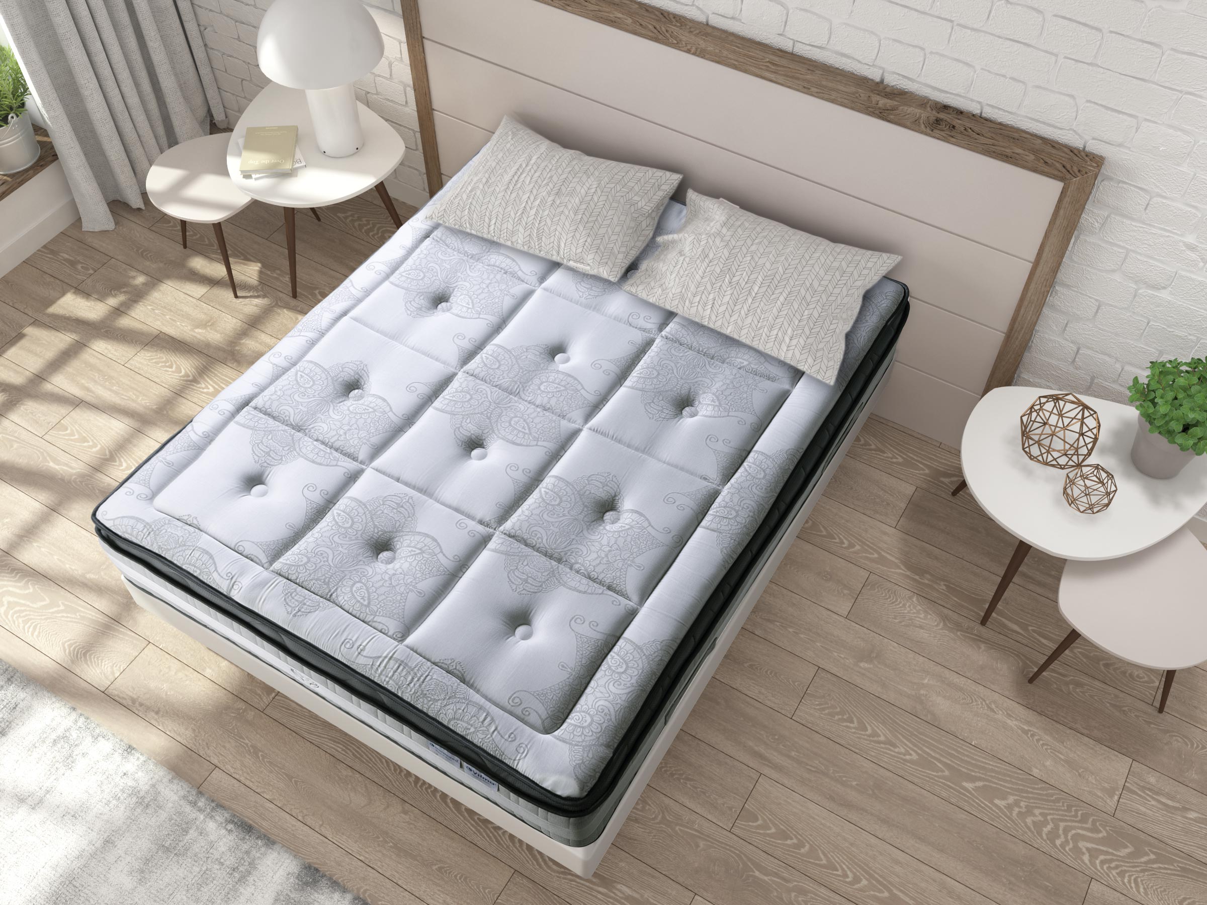 Colchón Premium Hybrid Plus | Tecnología de Resortes Ensacados + Espuma HR | Máximo Confort y Soporte