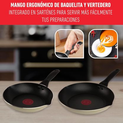 T-fal Batería de Cocina Supercook de 26 piezas Color Rojo con Antiadherente Titanium, tecnología Thermo Señal, de fácil limpieza y base difusora para crear deliciosas recetas, B929SZ84