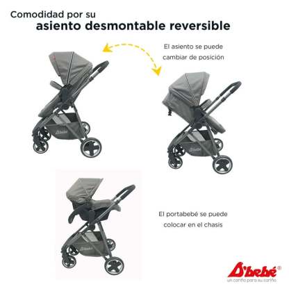 Carriola Travel System Queen Gris D'Bebé 43