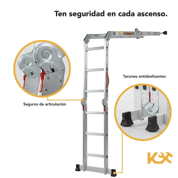 Escalera Multiposiciones De Aluminio 3.5 Metros 12 Peldaños Kingsman KMEM35