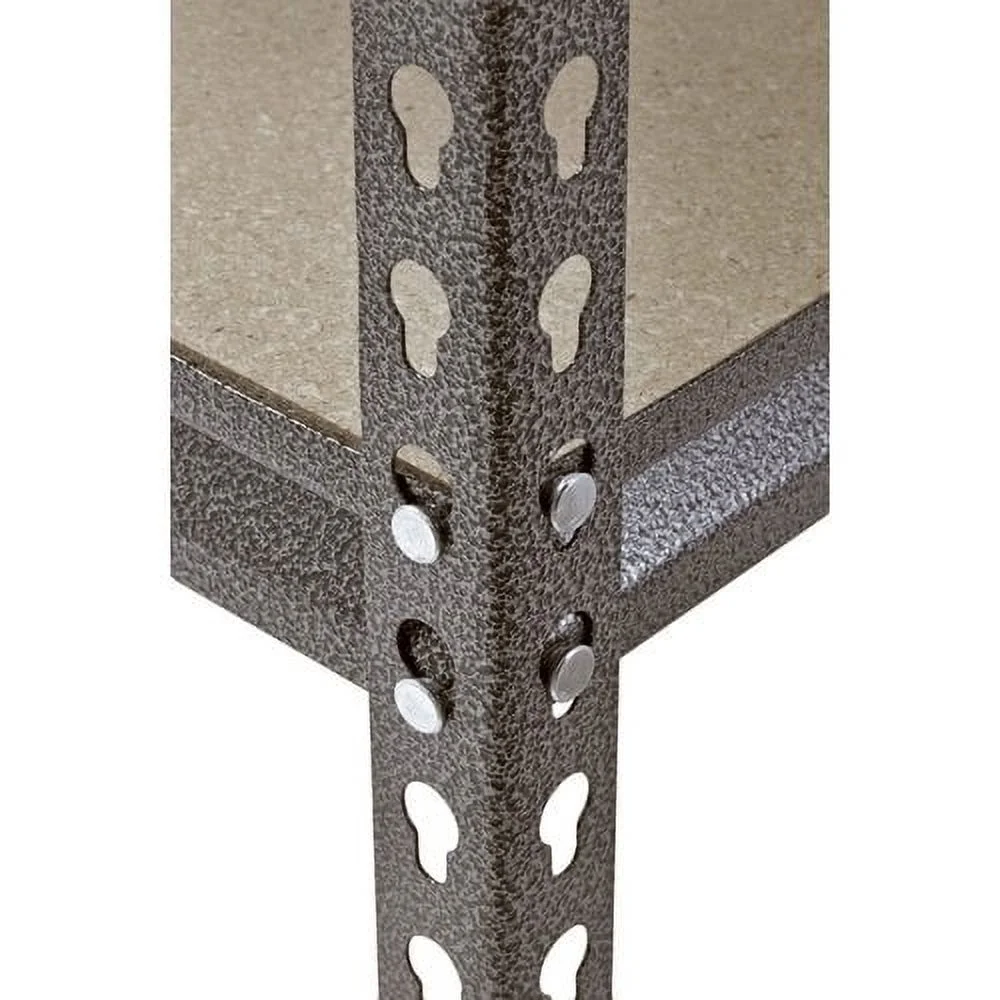 Muscle Rack de 122 cm de ancho x 45 cm de profundidad x 183 cm de alto, 5 estantes independientes de acero, color plateado