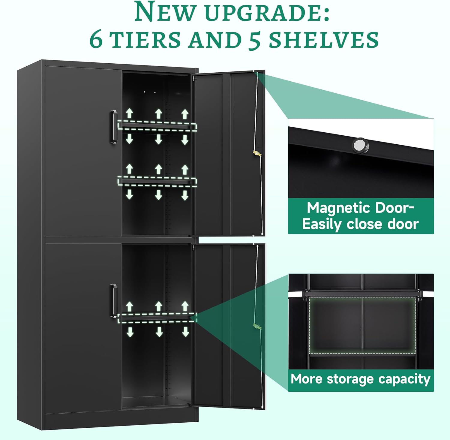 Letaya - Armarios de almacenamiento de metal, 72 pulgadas, clóset de acero con puerta de bloqueo para oficina, hogar, escuela, gimnasio, departamento de bomberos, hotel (color de grano de madera)