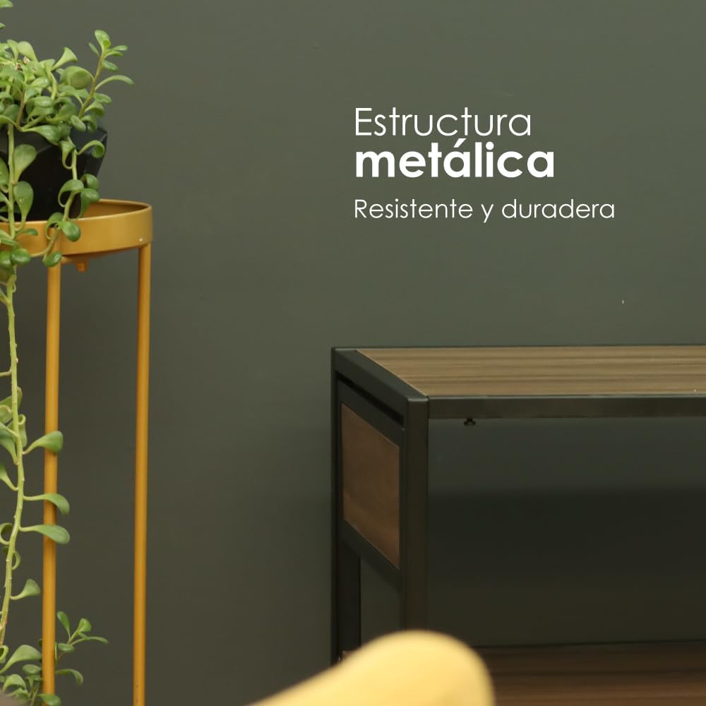 Juego de Comedor Industrial de Madera y Metal | Mesa con Sillas o Bancas | Set para 2 o 4 Personas (4 Sillas - Set para 4 Personas)