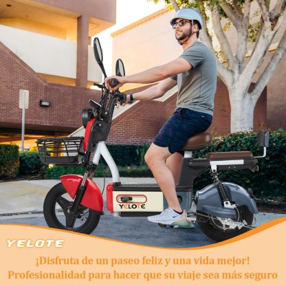 Bicicleta Electrica Moto Electrica Velocidad Máxima 35KM/H,Autonomía 40-45KM,Baterías de Gran Capacidad de 20AH con Alarma