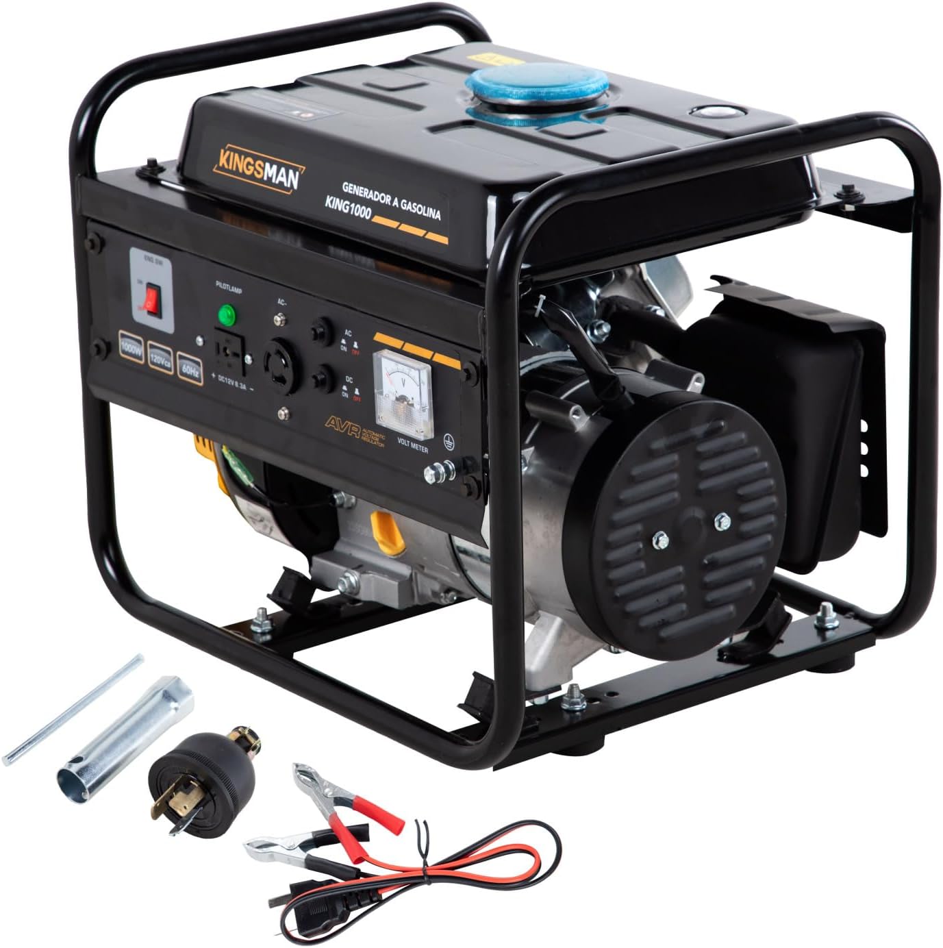 KINGSMAN | Generador Portátil de Energía a Gasolina 3000W - Motor 1 Cilindro 4 Tiempos - Estación de Energía 110/220V - 60Hz - 15L Tanque de Combustible