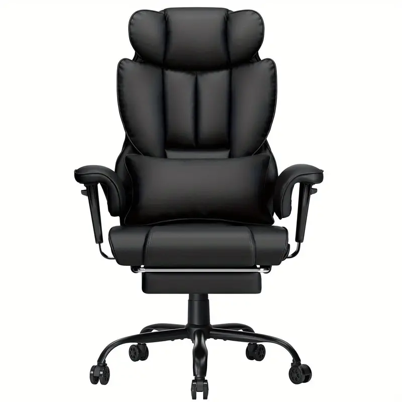 Silla de     y   con soporte lumbar de masaje, silla de   reclinable de 450   con reposapiés, silla ergonómica   resistencia con reposabrazos acolchados ajustables, silla de cuero para   pesadas, regalo de Navidad. detalles 3