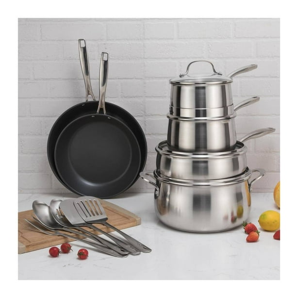 Batería de Acero Inoxidable Member's Mark con 15 pzas