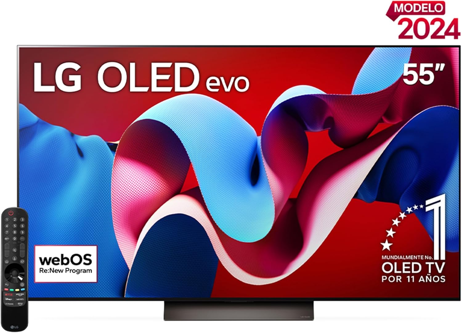 LG Pantalla OLED EVO 55 Pulgadas 4K Smart TV 2024 ThinQ AI OLED55C4PSA