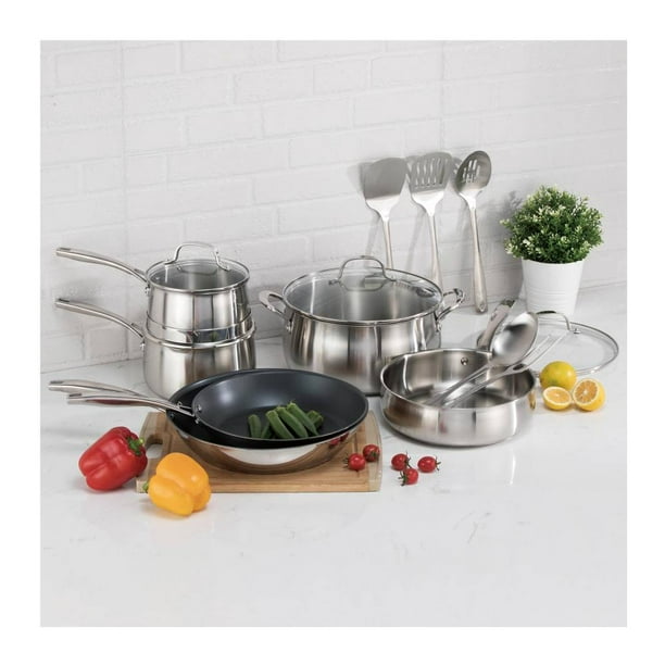 Batería de Acero Inoxidable Member's Mark con 15 pzas