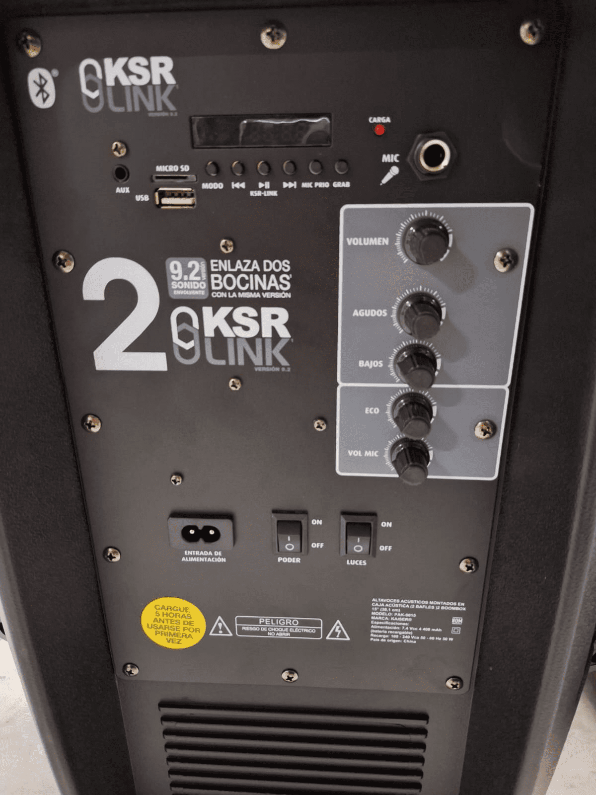 Kit Profesional de 2 Bafles Amplificados 15 Pulgadas Kaiser PAK-9015