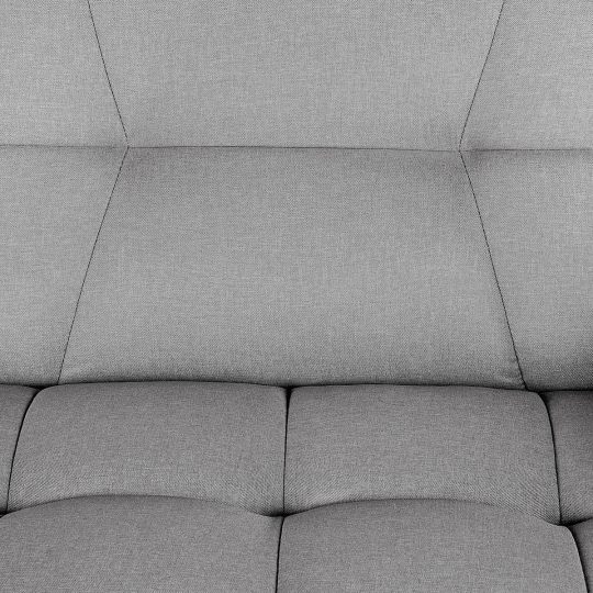 Yaheetech Sofá cama convertible moderno futón sofás, cama plegable y abajo, tela de lino reclinable para sala de estar, color gris-almohada