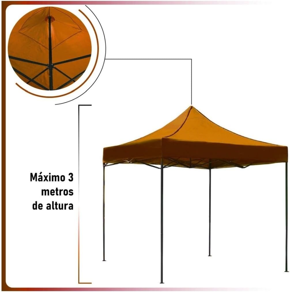 RACK & PACK Carpa 3x3 para Exteriores Lona Jardin Toldo Retractil Estructura de Acero Plegable 3 Ajustes de Altura Impermeabilidad 600D Premium Campismo Facil Armado Fiesta Reunión (Verde)